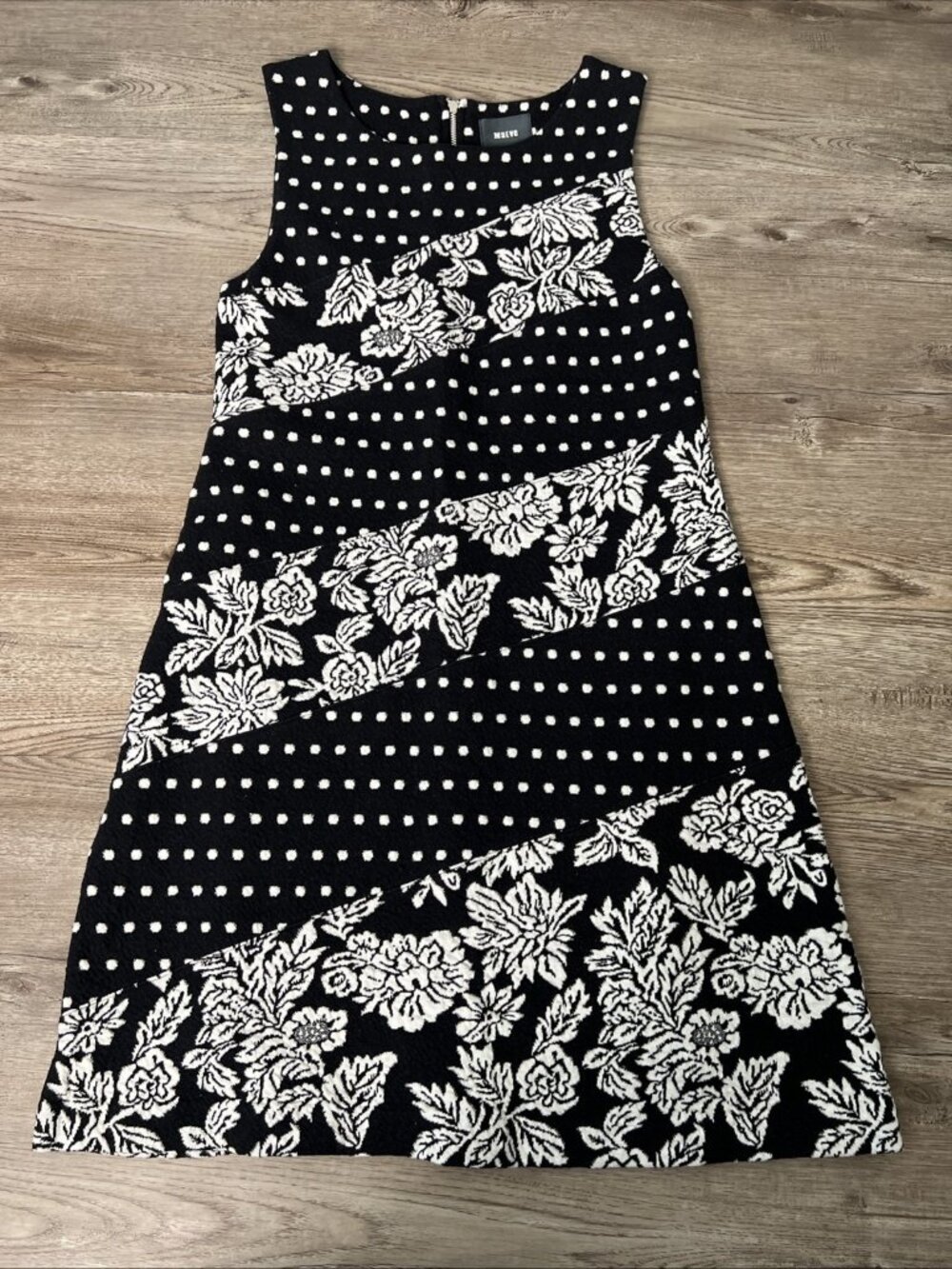Maeve Effemy‎ Terry Knit Sleeveless Dress Black Floral Womens Small